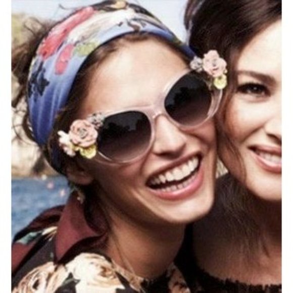 Retro Cat Eye Floral embellished Festival Sunglasses with UV protection lenses - Picture 4 of 6